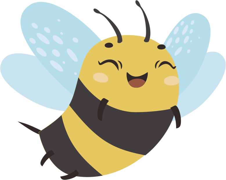 Tepih z živalskim potiskom vesela letajoča Čebela - TenStickers