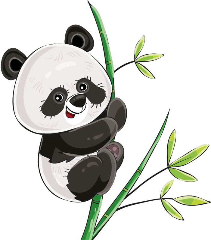 Tepih z živalskim potiskom panda plezajoča bambusova - TenStickers
