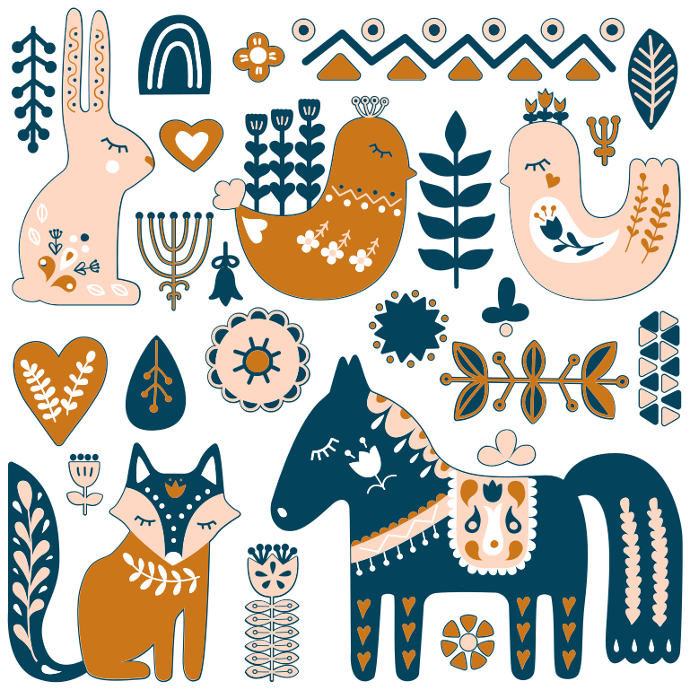 Tepih z živalskim potiskom barvite živalske ilustracije - TenStickers