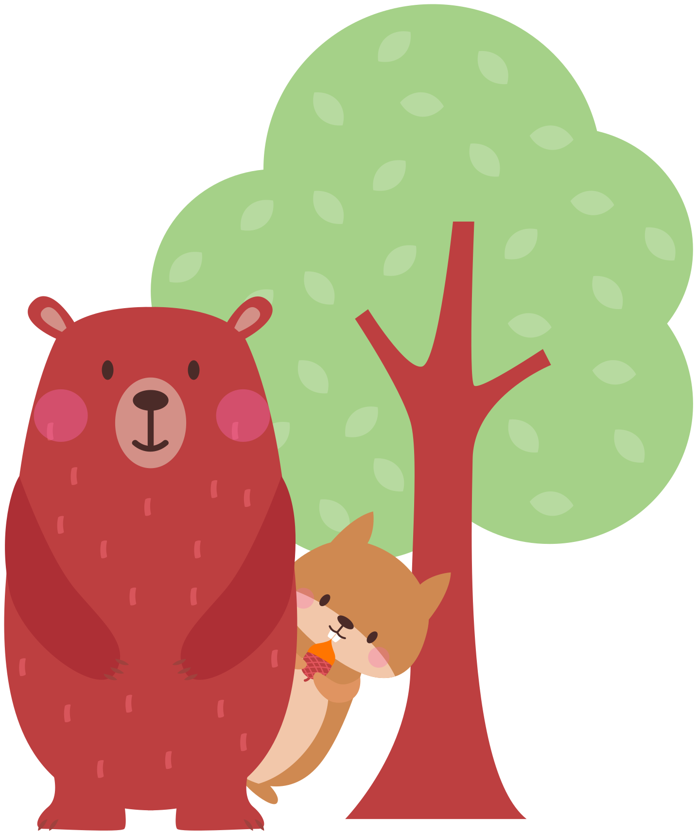 Tepih z živalskim potiskom igriv medvedek - TenStickers