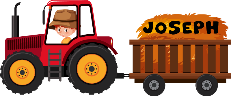 Tepih z živalskim potiskom traktor s senom - TenStickers
