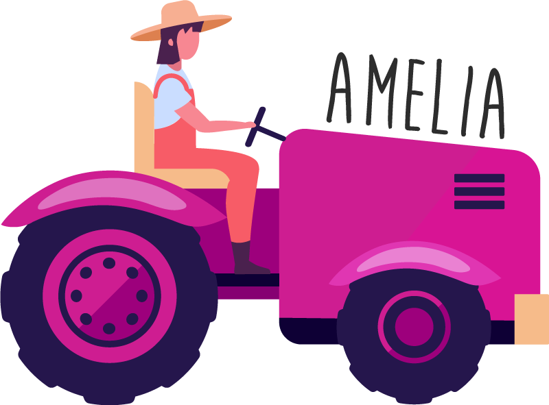 Tepih z živalskim potiskom osebna traktor avantura - TenStickers
