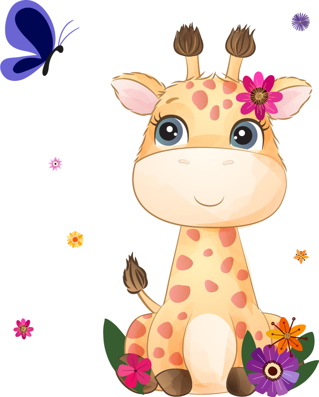 Tepih z živalskim potiskom giraffa za deklice - TenStickers