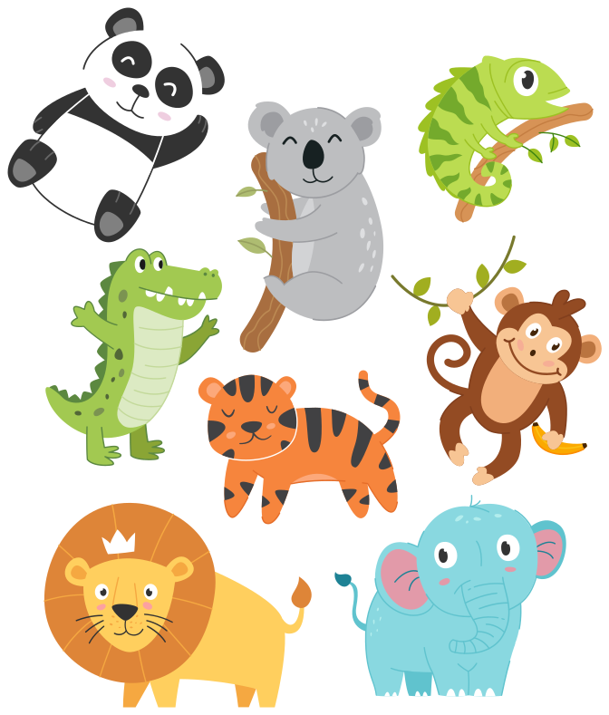 Tepih z živalskim potiskom risani jesenski živali - TenStickers
