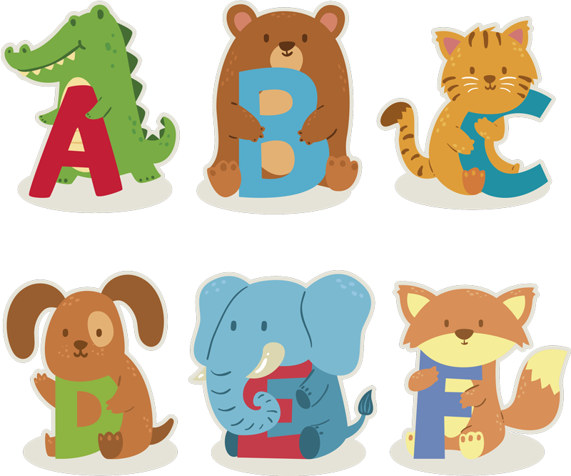 Tepih z živalskim potiskom abeceda živali - TenStickers