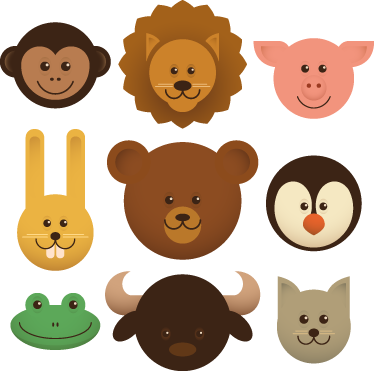 Tepih z živalskim potiskom vesela bitja - TenStickers
