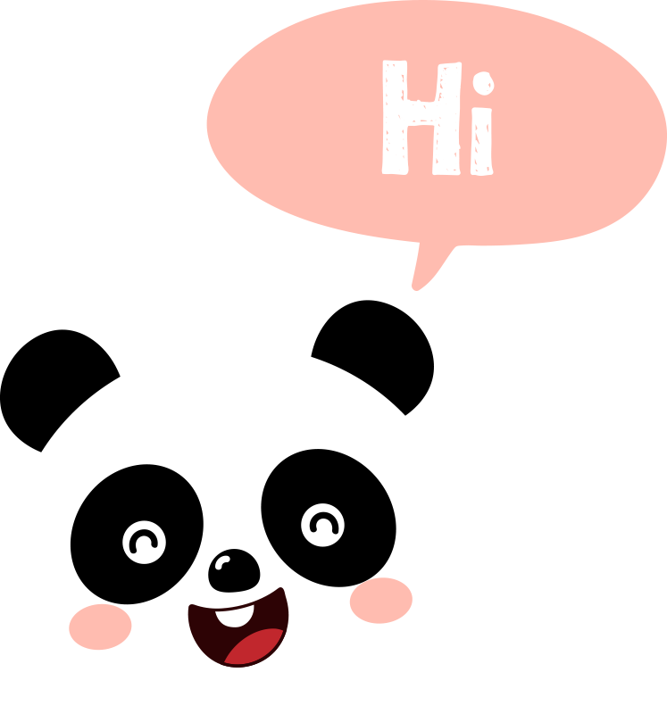 Tepih z živalskim potiskom risana panda pozdravlja - TenStickers