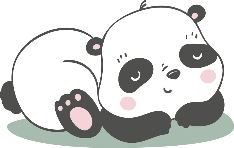 Tepih z živalskim potiskom ilustracija pande - TenStickers