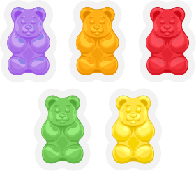 Tepih z živalskim potiskom v barvitih oblikah medvedov - TenStickers