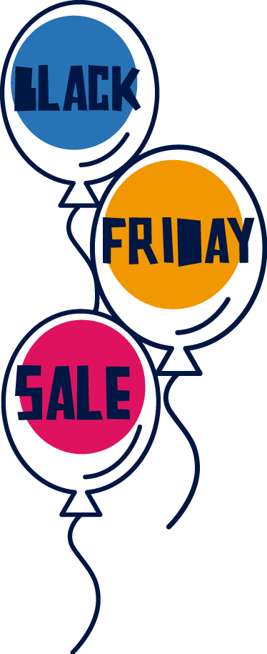 Black friday vinilna preproga barvni baloni - TenStickers