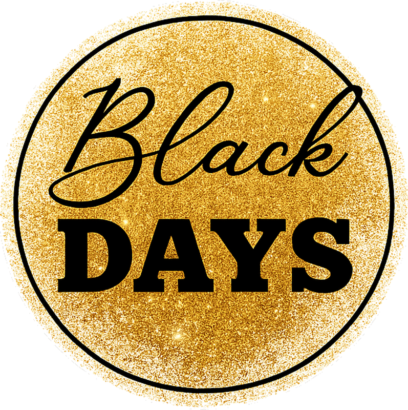Black friday vinilna preproga bele in zlate barve - TenStickers
