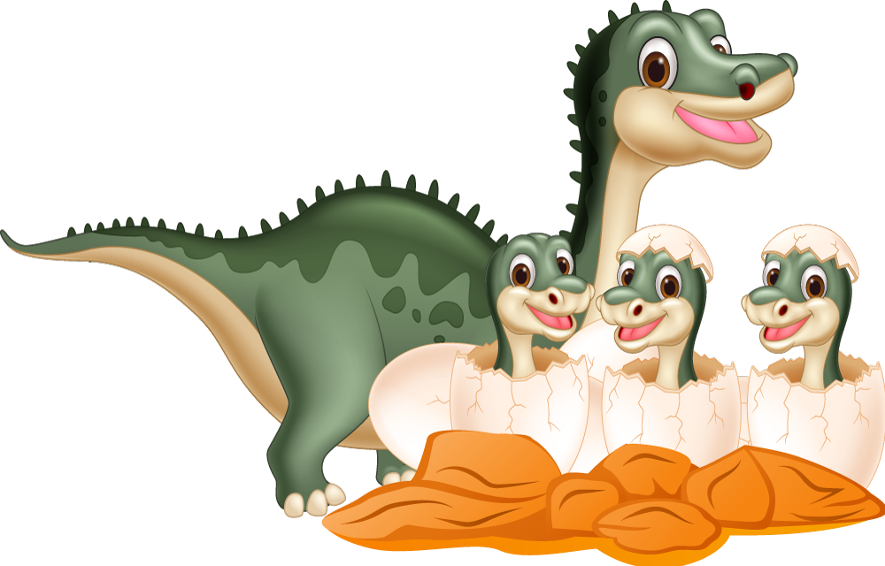 Tepih z živalskim potiskom ljubka družina dinozavrov - TenStickers