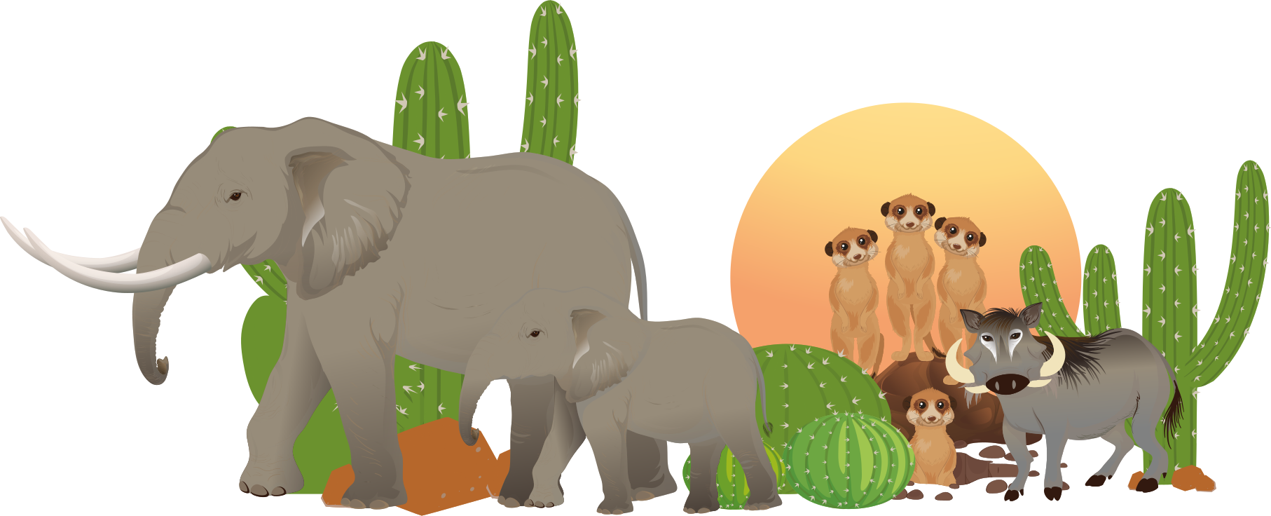 Tepih z živalskim potiskom safari scena živali - TenStickers
