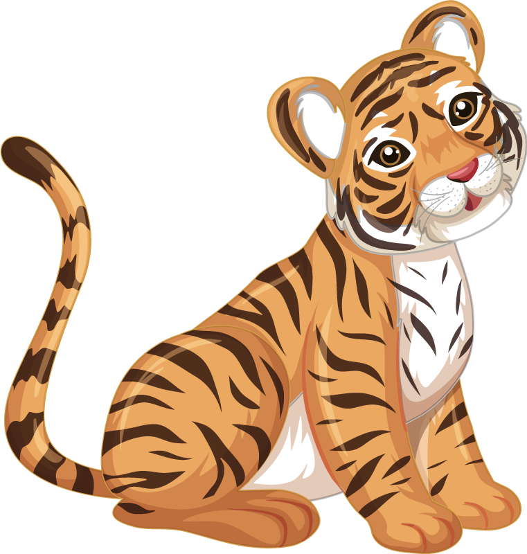 Tepih z živalskim potiskom igriv tigerček - TenStickers