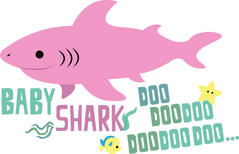 Tepih z živalskim potiskom besedilo pesmi baby shark - TenStickers