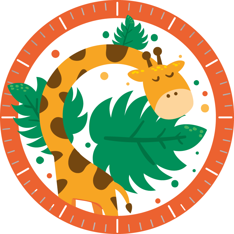 Tepih z živalskim potiskom in ura z žirafa - TenStickers