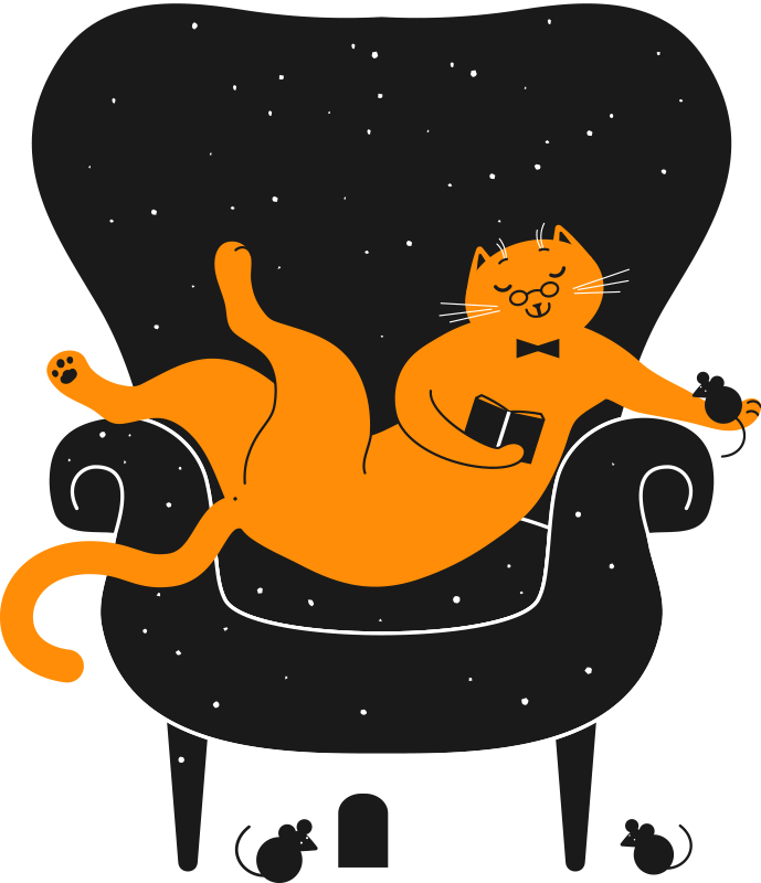 Tepih z živalskim potiskom mačka in miš. - TenStickers