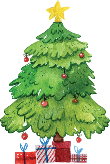 Božična vinilna preproga drevo s darili - TenStickers