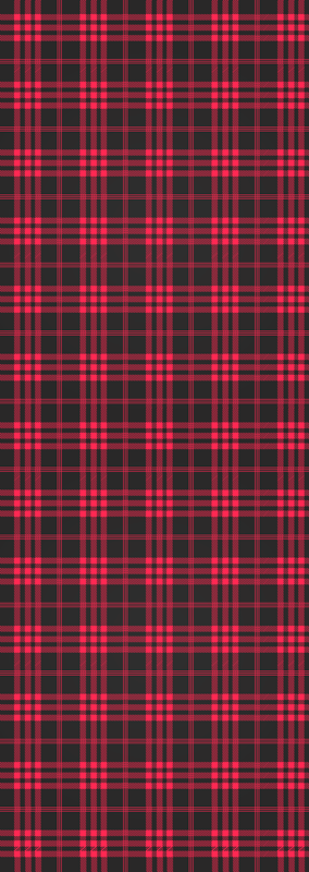 Božična vinilna preproga s tartan vzorcem za hladilnik - TenStickers