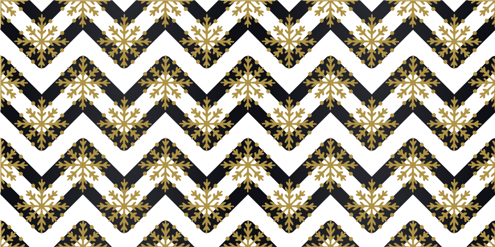 Božična vinilna preproga z zlatimi snežinkami na črtah - TenStickers