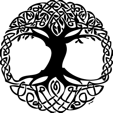 Cvetlična vinilna preproga celta črno drevo - TenStickers