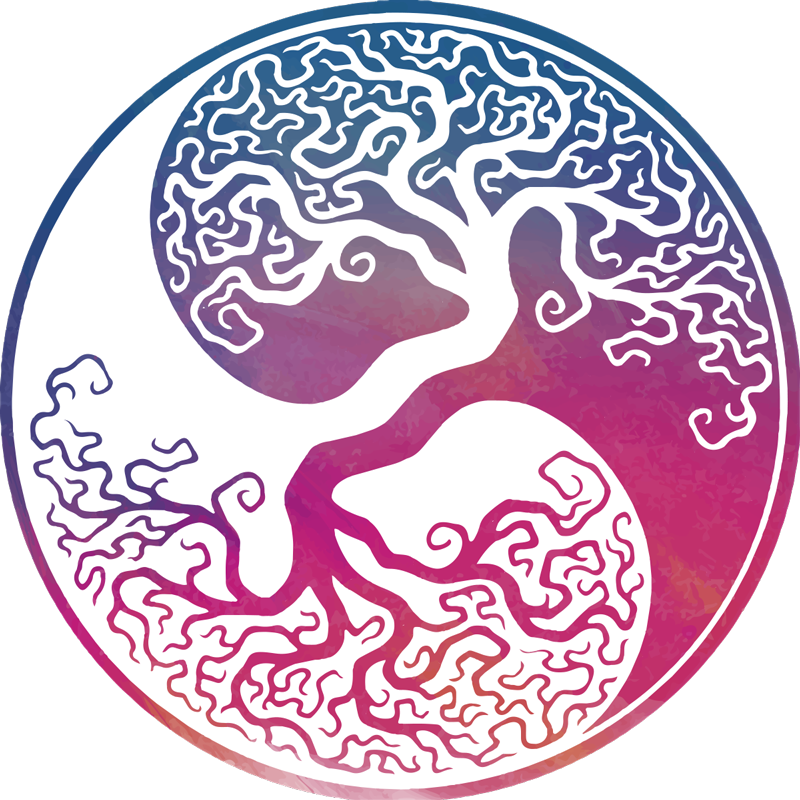 Cvetlična vinilna preproga drevo življenja yin yang - TenStickers