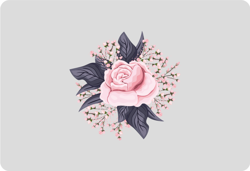 Cvetlična vinilna preproga čudovit rožnat dizajn - TenStickers