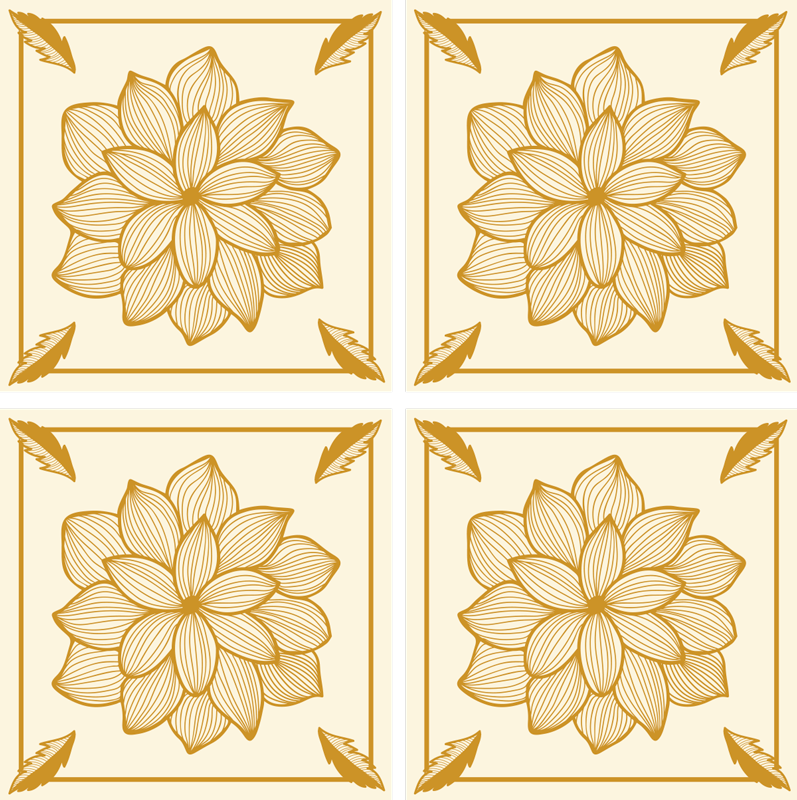 Cvetlična vinilna preproga paisley cvetlični vzorec - TenStickers