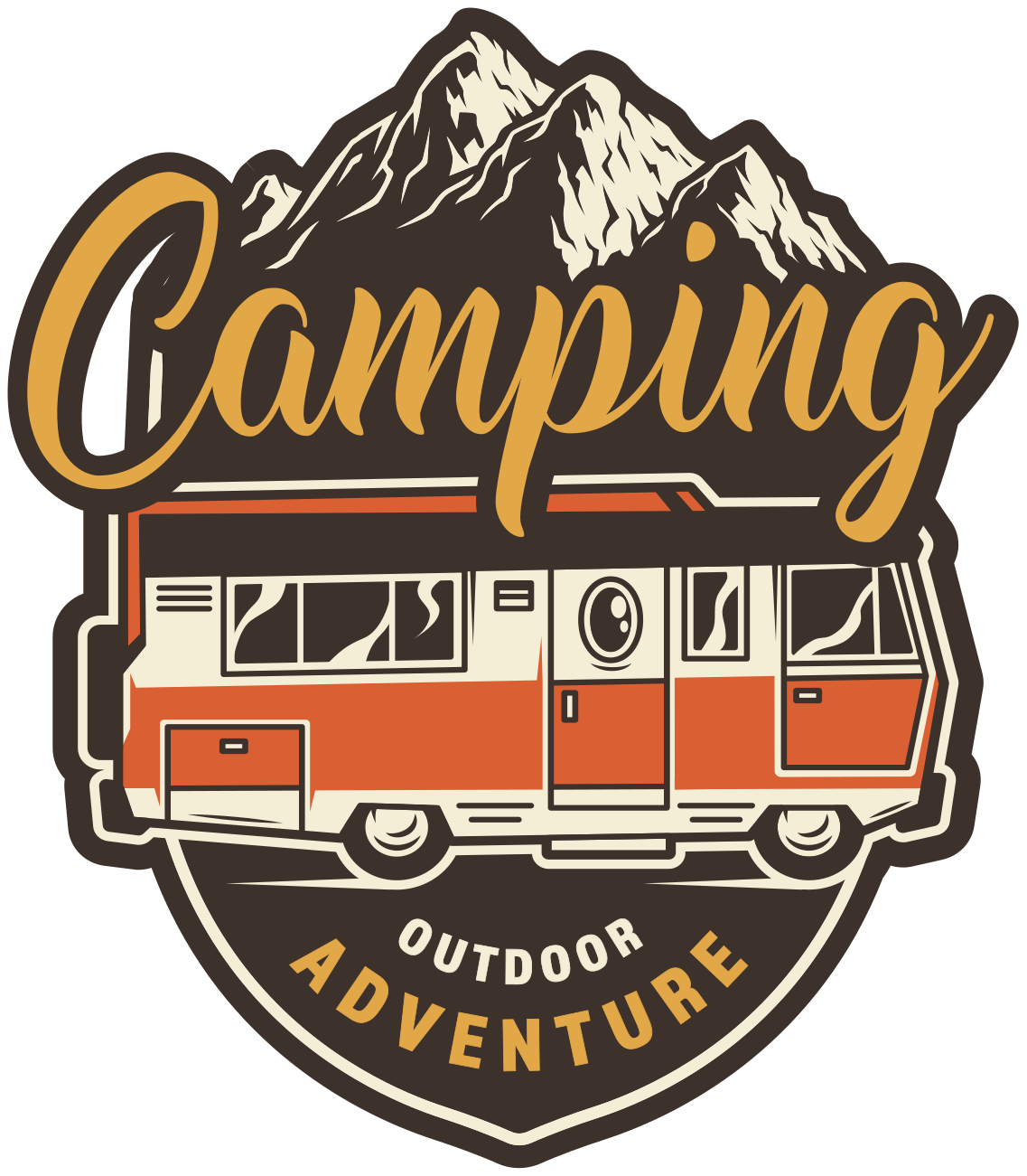 Cvetlična vinilna preproga avantura kampiranja v avtodomu - TenStickers