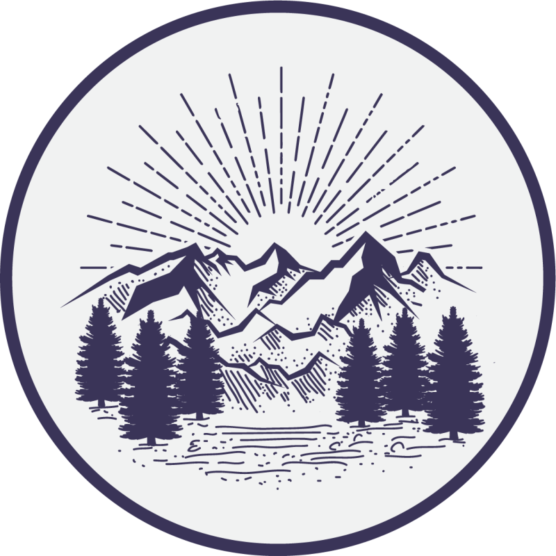 Cvetlična vinilna preproga gorska pokrajina krog - TenStickers