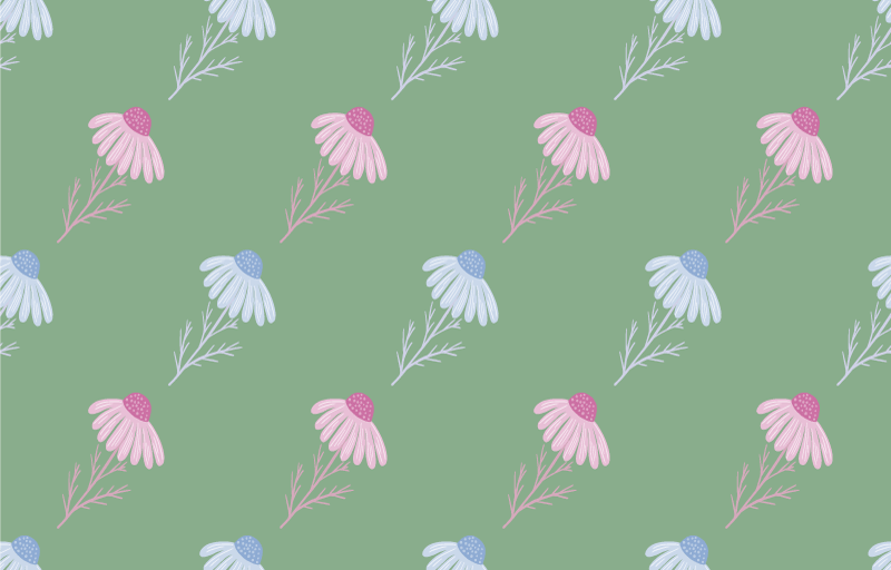 Cvetlična vinilna preproga vzorec kamilice - TenStickers