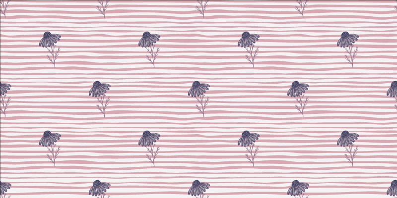 Cvetlična vinilna preproga z vijoličnimi marjeticami - TenStickers