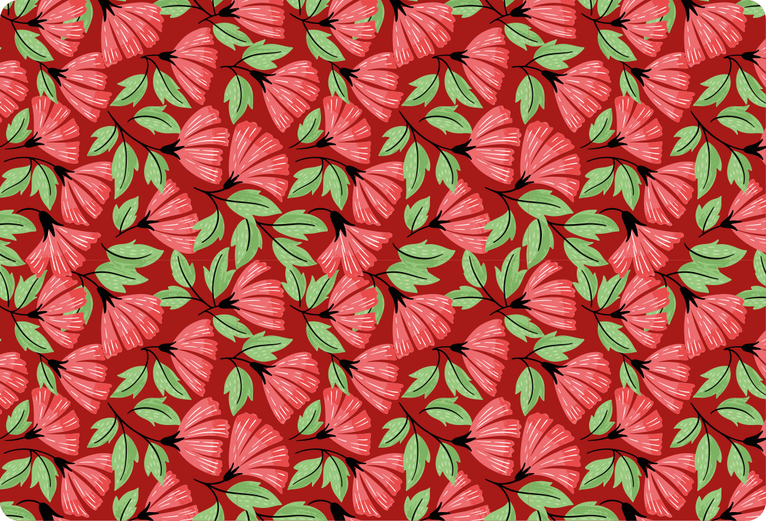 Cvetlična vinilna preproga vintage rdeč vzorec - TenStickers