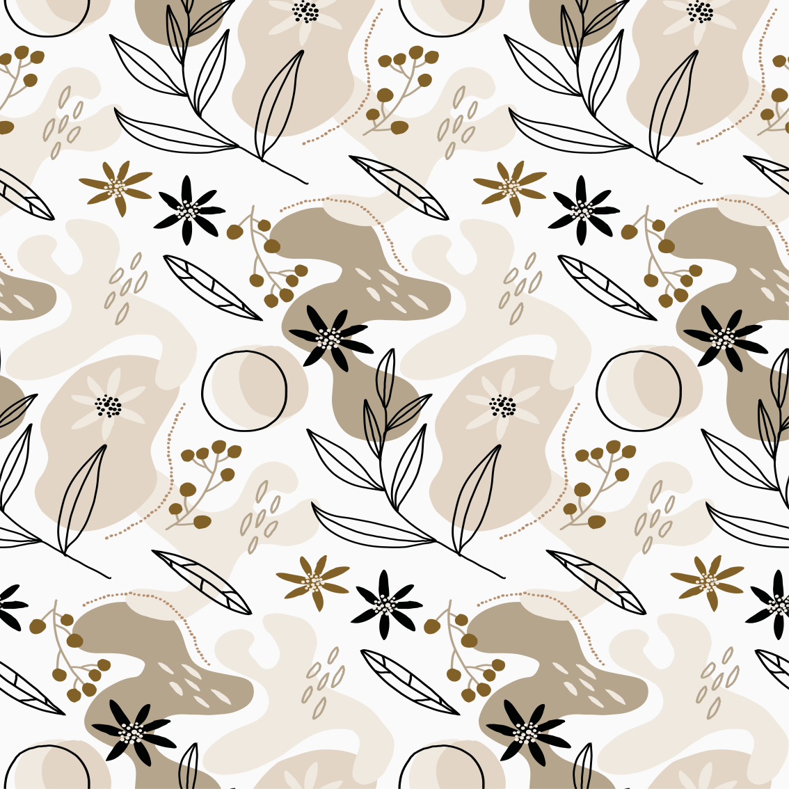 Cvetlična vinilna preproga stilni roza in bež listi - TenStickers