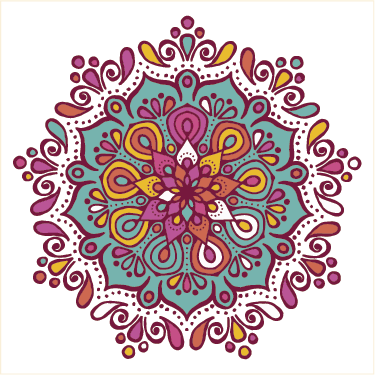 Vinilna preproga za kuhinjo barvita ploščasta mandala - TenStickers