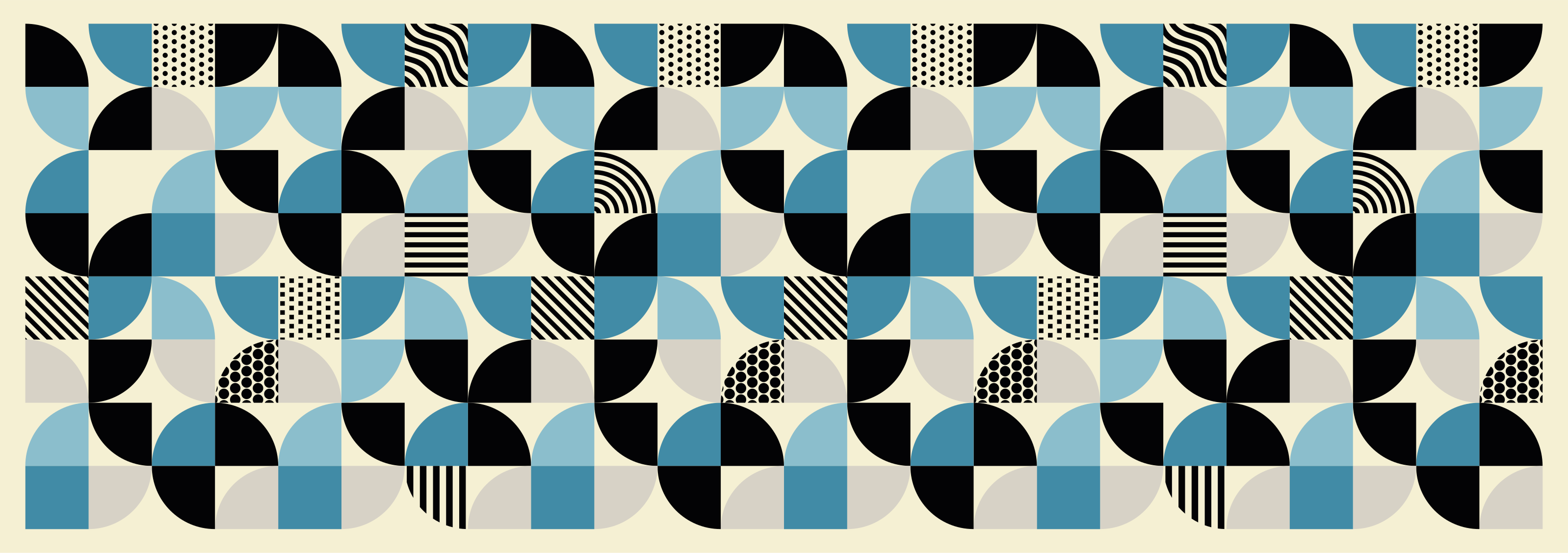 Vinilna preproga za jedilnico retro modri bauhaus vzorec - TenStickers