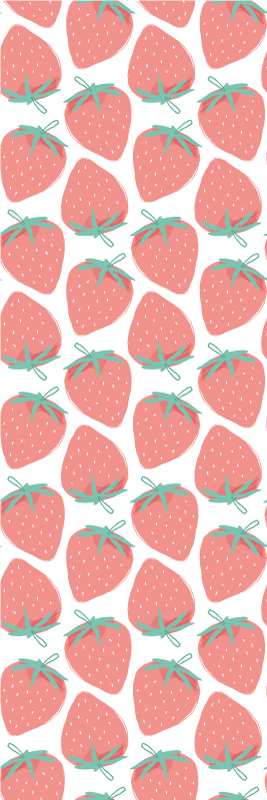 Vinilna preproga za kuhinjo brezšivni jagodni vzorec pastel - TenStickers