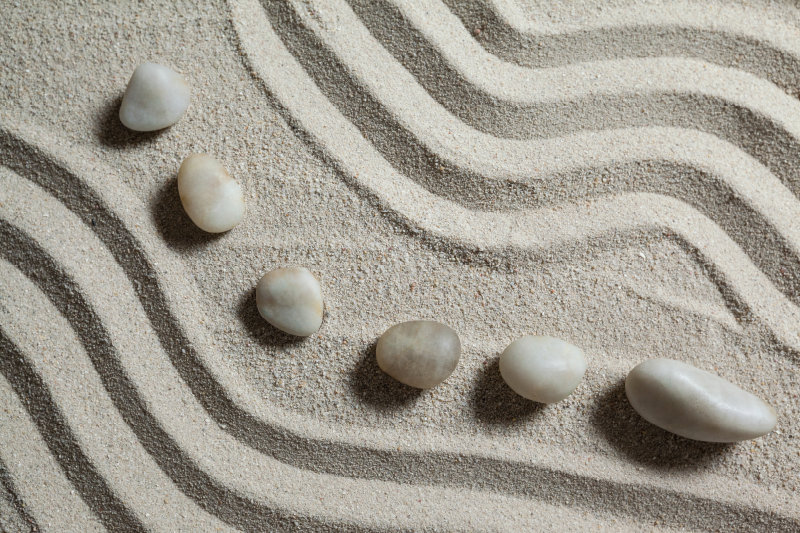 Vinilna preproga za kopalnico peščena zen pot - TenStickers