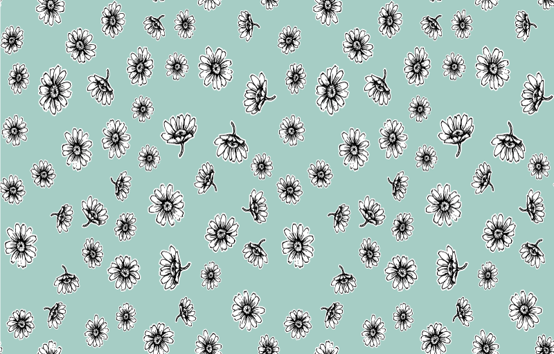 Cvetlična vinilna preproga s prikupnim vzorcem kamilice - TenStickers