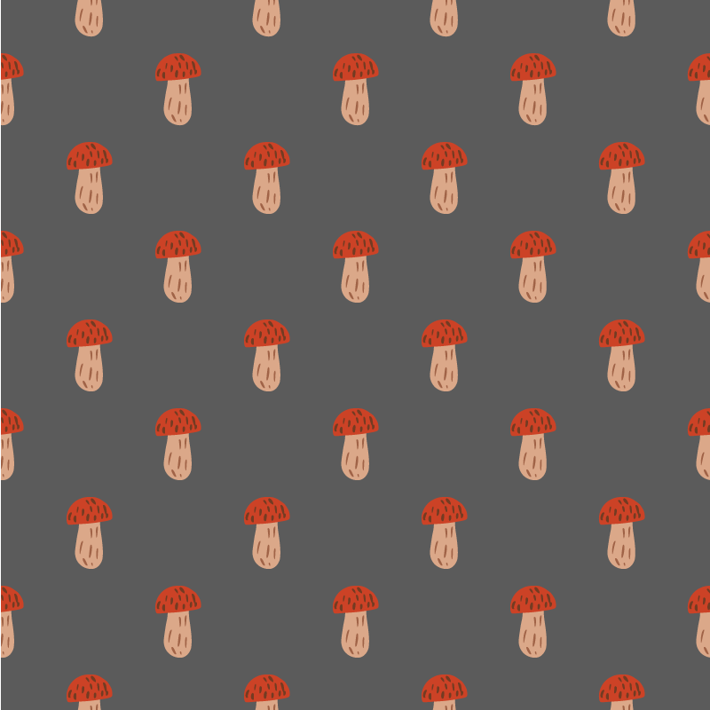 Cvetlična vinilna preproga klasične gobe sivo ozadje - TenStickers