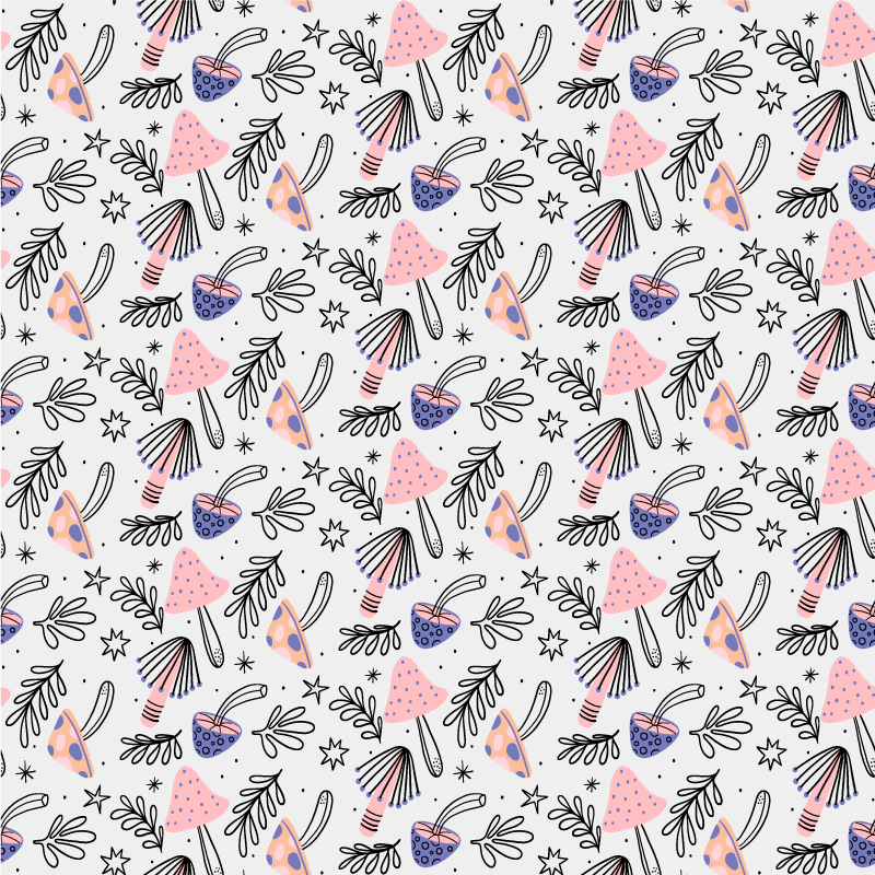 Cvetlična vinilna preproga klasične gobe in rože - TenStickers