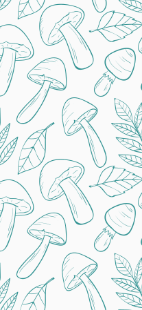 Cvetlična vinilna preproga vzorec belih in svetlo modrih gob - TenStickers