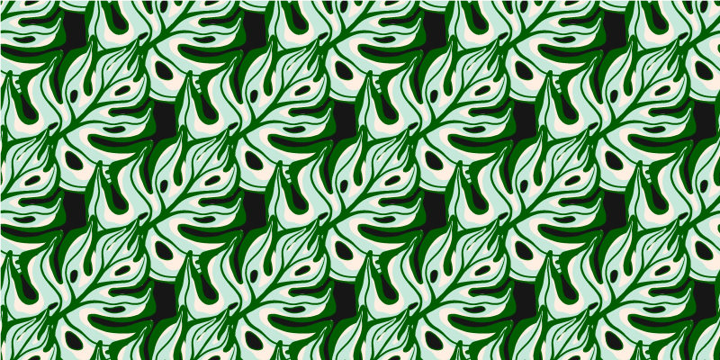 Cvetlična vinilna preproga črno-zelena cvetlična zasnova - TenStickers