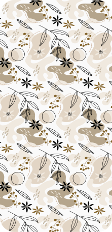 Cvetlična vinilna preproga s stilnim rožnatim in bež listjem - TenStickers