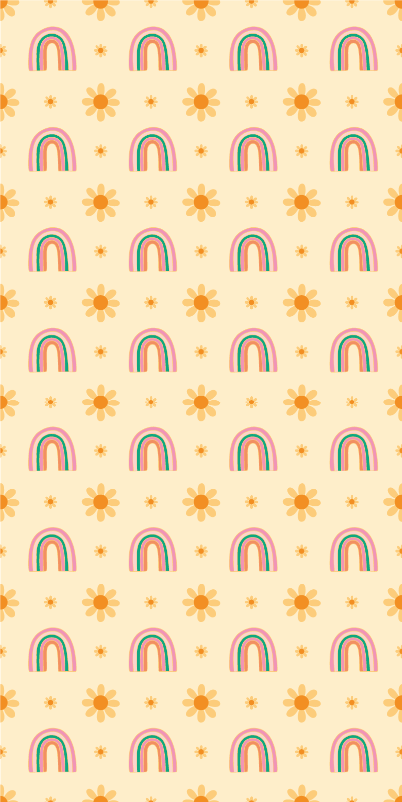 Cvetlična vinilna preproga cvetje in mavrice - TenStickers