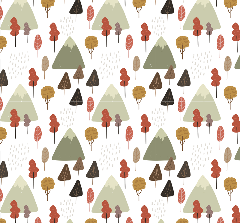 Cvetlična vinilna preproga z igrivimi vzorci dreves - TenStickers