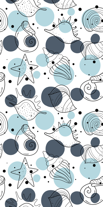 Cvetlična vinilna preproga v stilu školjk - TenStickers