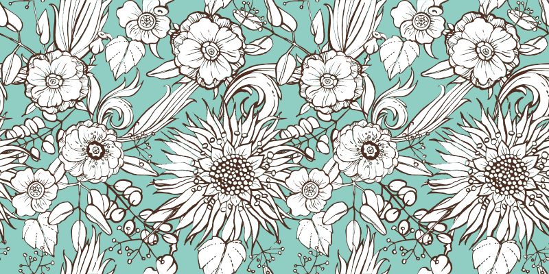 Cvetlična vinilna preproga kolekcija cvetličnih motivov - TenStickers