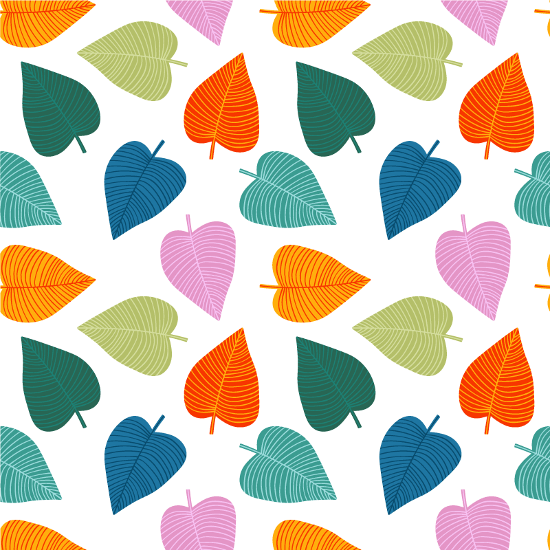 Cvetlična vinilna preproga živahni listni motivi - TenStickers