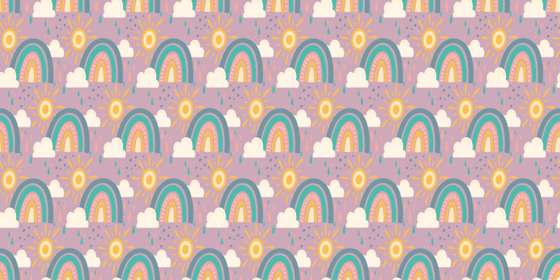 Cvetlična vinilna preproga igrive barvite mavrice - TenStickers